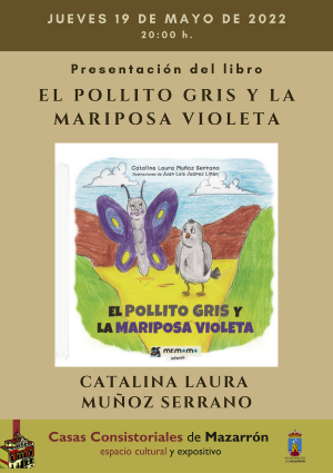 Cartel PR El pollito Gris y la Mariposa Violeta