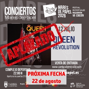 Cartel Redes 12 julio Queen Revolution APLAZADO