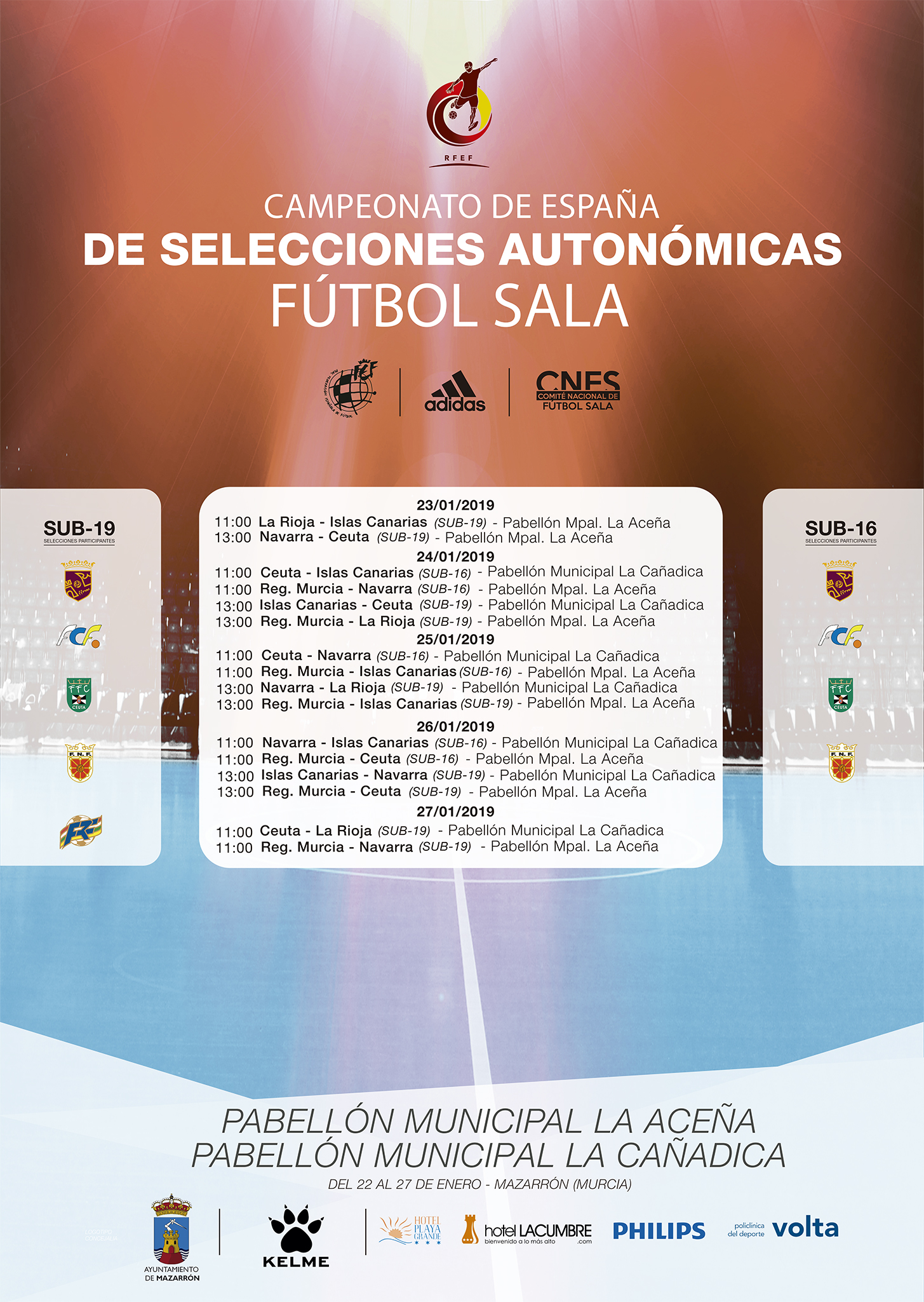 CAMPEONATO ESPAÑA FÚTBOL SALA SUB 16 SUB 19