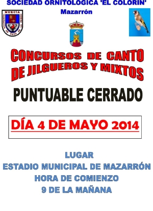 CARTEL CONCURSO JILGUEROS MAYO 2014