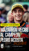 Mazarrón recibirá a Pedro Acosta el próximo sábado 9 de diciembre