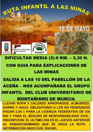 RUTA SENDERISTA INFANTIL A LAS MINAS 18 MAYO