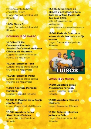 FIESTAS SAN JOSE 2024. Folleto A5-05