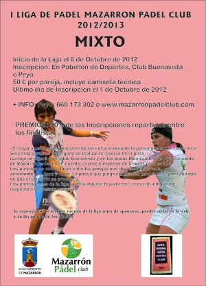CARTEL LIGA LOCAL DE PADEL MIXTA 2012