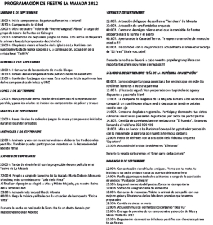 MAJADA FIESTAS 2012 PROGRAMA